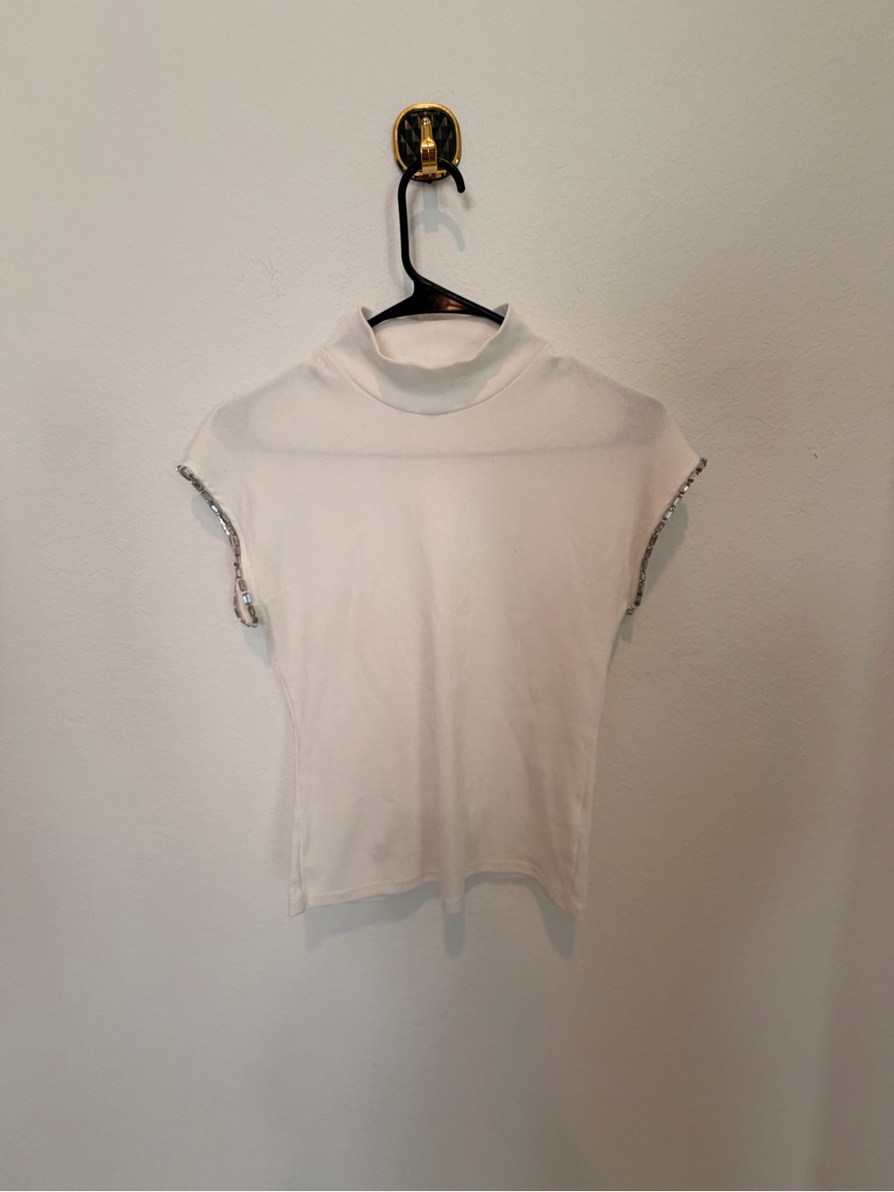 White Zara mock neck top